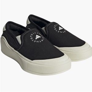 NWT ADIDAS BY STELLA MCCARTNEY COURT SLIP-ON SHOES IN BLACK